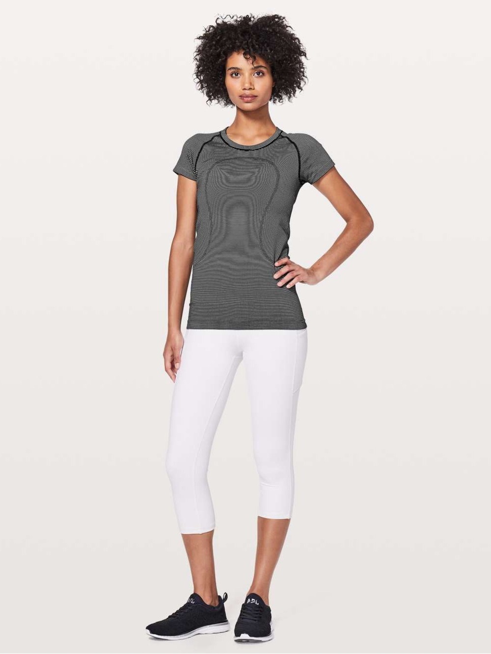 Bundle Lululemon Swifty Tech Short Sleeve Tops Briar Rose Black White Stripe 2 - Picture 5 of 11